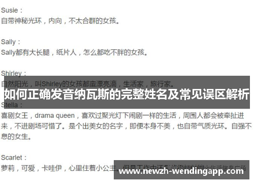 如何正确发音纳瓦斯的完整姓名及常见误区解析