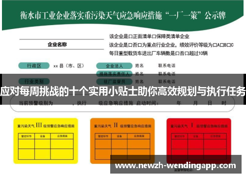应对每周挑战的十个实用小贴士助你高效规划与执行任务